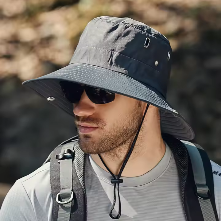 Sombrero De Pescador De Verano Para Hombres Sombreros De Buckete Protector Solar Grande Para Exterior Pesca Senderismo - 1