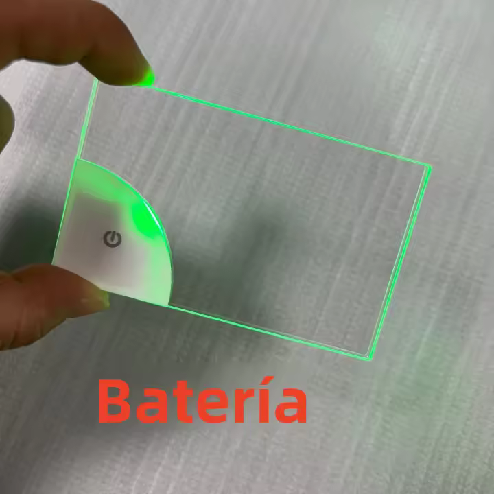 Tarjeta De Negocios LED Transparente DIY Iluminación De Acrílico Para Hombres Regalo Para Marido Y Padre Batería Recargable Incluida - 1