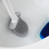 Set De Cepillo De Inodoro Mini De Silicona Con Montaje En Pared Y Stándar Doble Propósito Fácil De Limpia Esquina Del Inodoro - details 1