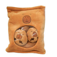 Muñeco De Peluche Kawaii Capybara Con Bolsa De Alimentos Cojín De Tela Suave Para Niños Y Adultos Regalo De Nacimiento Creativo Con 2 Cubos De Capybara - details 0