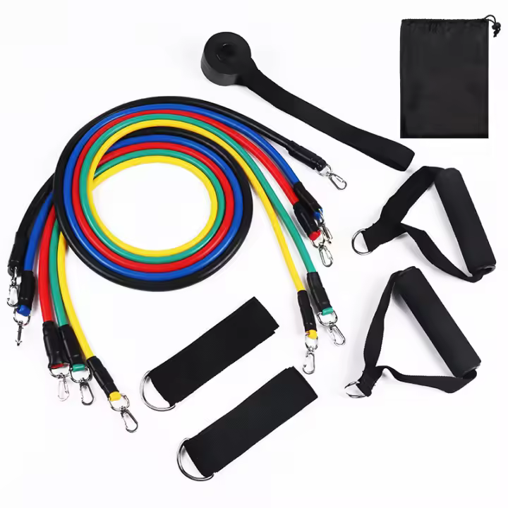 Cuerda De Resistencia Multifuncional Para Fitness 5 Tubos Elásticos Pedal De Yoga Aparato De Entrenamiento De Abdomen Y Extensión Para Músculos Diversos - 1