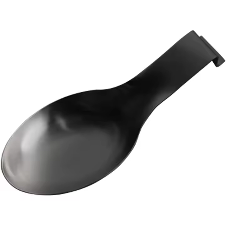 Soporte de cuchara de acero inoxidable multifunción, soporte de cuchara resistente al calor, soporte de cuchara de pala, bandeja de utensilios de cocina de espátula, para cocina de hogar restaurante (negro) - 1