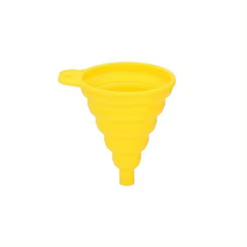 DUNLOP Embudo plegable para automóviles Ø9x10cm fabricado en silicona color amarillo - 1