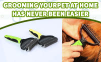Peine Para Mascotas 2 Lados Rake De Undercoat Para Perros Y Gatos Eliminador De Enredos Y Matas Seguro Y Eficaz 29 Dientes - details 0