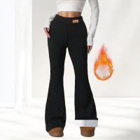Leggings De Veludo Térmico Para Otoño E Invierno Con Cintura Alta Y Levantamiento De Caderas Pantalones De Yoga De Invierno Flared Y Anchos - details 8