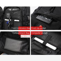 Mochila De Viaje Grande 50L 80L Para Hombre Con Compartimento Para Zapatos Separado Bolsa De Negocios Impermeable Deportes Al Aire Libre Negro Mochilas De Almacenamiento - details 5