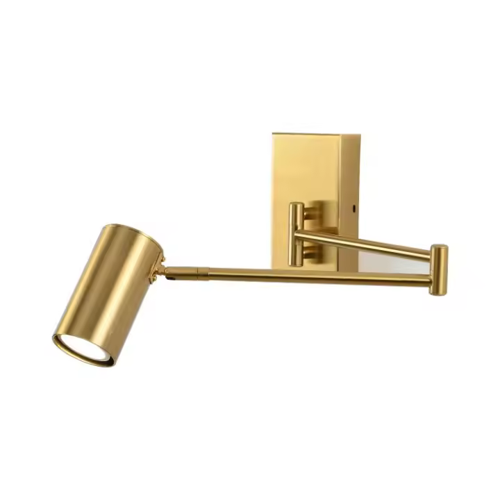 Aplique, luz de pared tipo flexo, de metal color dorado. Bombilla GU10. Ref. 2793-AB - 1