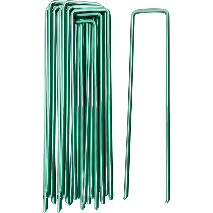 Estacas de jardín Grapas para el suelo Estacas de anclaje para asegurar el paisaje Clavijas de jardinería Picos para césped Granja Barrera contra malezas Tela de césped 10 piezas - 1