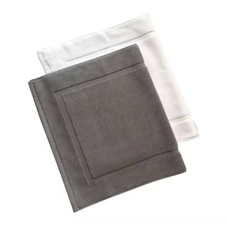 Toalla De Piso Blanca Espesa Y Absorbente De Algodón 100% Para Baño SPA Y Hotel No Eslipiente Tamaño 50x80cm Disponible En Gris Y Blanco - 1