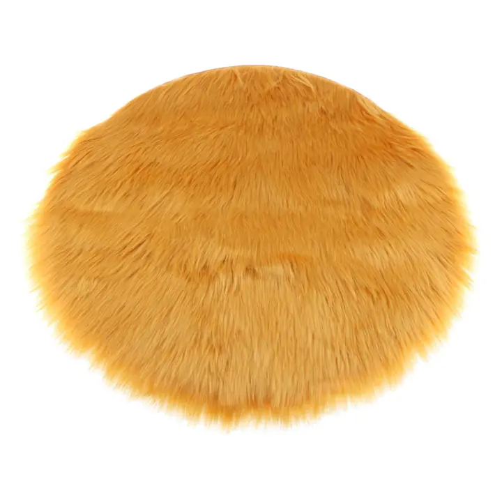 Alfombra De Cuero De Oveja Sintético Redonda Con Pelo Grueso Lavable En Máquina Decoración Hogar Moderna Suave Y Estilosa Para Sala De Estar Alfombra Antideslizante Para Bebés Y Niños - 1