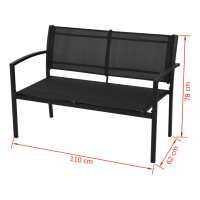 vidaXL Set de muebles de jardín 4 piezas textilene negro - details 6