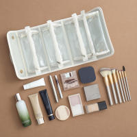 Bolso De Maquillaje Desmontable 4 En 1 Transparente Con Varios Compartment Plegable Para Viajes Y Exteriores Almacenamiento De Cosméticos - details 3