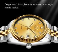 Reloj De Pulsera De Lujo Para Mujer CHENXI En Acero Inoxidable Dorado Con Dial Pequeño Y Superficie De Concha Rosa Moda De Vestir Resistente Al Agua Con Manecillas Luminosas Y Cierre De Pulsera - details 8