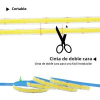 Tira De LED COB Super Brillante Doble Fila 616/624 LEDs/m Flexible Dimmable Luz RA90 Cinta Iluminación 3000K 4000K 6500K DC12V 24V Para Sala De Estar - details 5