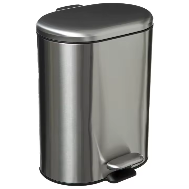 Papelera Baño Elegante Cubo Pedal Acero Inoxidable 6L - 1