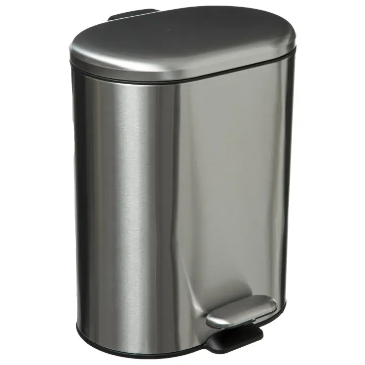 Papelera Baño Elegante Cubo Pedal Acero Inoxidable 6L - 1