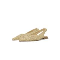 HLuna Bailarinas planas trenzadas de diseño de encaje en color oro plata beige negro con pulsera elástica al tobillo yz24-052 - details 4