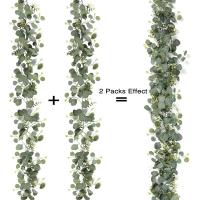 Guirnalda Artificial De Eucalipto 180cm Para Decoración De Casamiento Fiesta En Casa Arco De Flores Postizo Plástico De Hoja - details 4