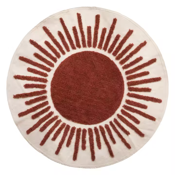Alfombra Redonda de Algodón con Diseño Empenachado Atmosphera - 1