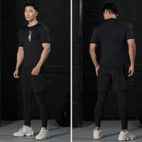 Camiseta De Compresión Deportiva Para Hombre Con Estampado Secado Rápido Transpirable Guardia Contra Rasguños Top De Entrenamiento Estrecho Para El Verano - details 4