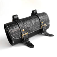 Nueva Bolsa De Herramientas De Motocicleta Retro De Cuero Genuino Con Estampado De Cocodrilo Impermeable Y Resistente Al Desgaste Para Motorbike Tamaño 21x9x9cm Color Negro - details 3