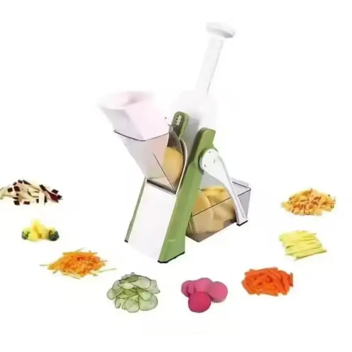 Cortador de Verdura Multifuncional con Cuchillas de Acero Inoxidable, Mandolina de Cocina Manual, Espirilizador Cortador de Verduras para el Chef y el Hogar - 1