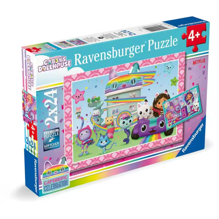 RAVENSBURGER PUZZLE 2X24 PIEZAS GABBY S DOLLHOUSE 2 X 24 PIEZAS 19x27x3 Cms. - 1