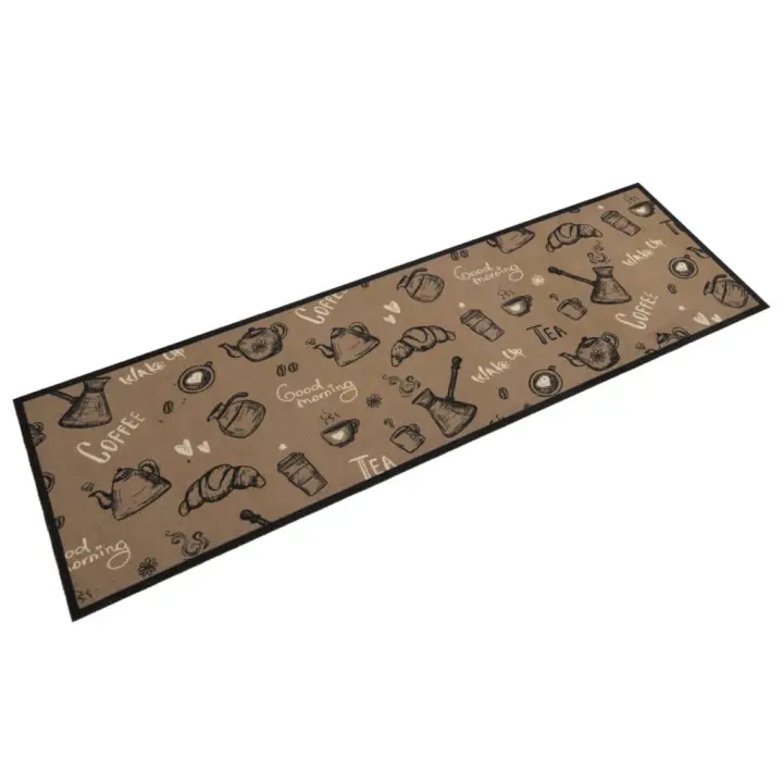 vidaXL Alfombra de cocina lavable terciopelo marrón Morning 45x150 cm - 1
