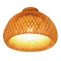 Lámpara De Techo De Bambú Moderna Y Sencilla Estilo Chino Tejida a Mano E27 Para Iluminación De Sala De Estar Y Comedor Decoración Del Hogar - details 4