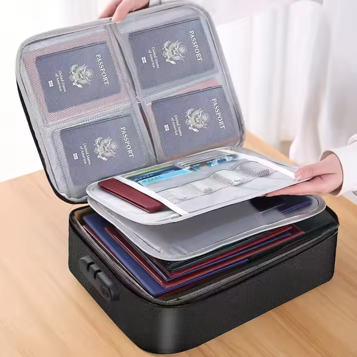 Bolsa Organizadora De Documentos Multi-Capa Portátil Para Viaje Y Oficina Seguro Para Pasaportes Certificados Legales - 1