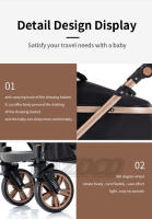 YAZOCO - Cochecito de bebé fácil de doblar, asiento de seguridad, accesorios multifuncionales portátiles, artículos de viaje, estándares europeos, entrega gratuita, gran comodidad en 3 en 1 estrella - details 17