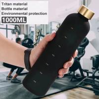 1 l vandens butelis su laiko žymekliu 32 OZ Sports Fitness Travel Nešiojamas Parduodantis BPA be matinio plastiko suaugusiems – išsami informacija 1