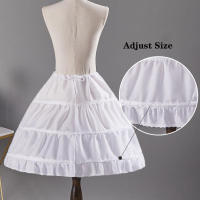 Falda A-Line Para Niños Con 3 Aros De Cosplay Jupon Enfant Crinolina Para Vestido De Novia Con Cintura Elástica - details 3