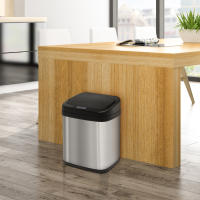 HOMCOM Cubo de Basura Automático 20L Papelera de Cocina de Acero Inoxidable con Sensor Infrarrojo Apertura Automática Cubo Interior Extraíble y Asa 33x25x42,5 cm Plata y Negro - details 1