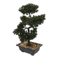 Arbol De Bonsai Sintetico Elegante Para Decoración De Sala De Estar Oficina Dormitorio Sin Mantenimiento Planta Artificial En Maceta - details 0