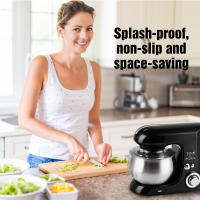 Batidora de pie de 1300 W - Tazón de 5 L - 6 velocidades - Acero inoxidable - Negra - Batidora de pan multifunción para cocina - details 6