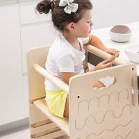 TWR ® Torre de aprendizaje evolutiva + trona bebe+ patrones Montessori (incluye lápiz de madera) 3 en 1- Torre de aprendizaje convertible en trona - 100% madera natural de alta calidad - details 3
