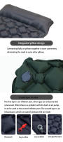 Almohadilla De Dormir Para Camping Inflable Ultraligera Con Bomba Integrada Y Soporte De Cabeza Para Viajes Y Senderismo - details 1