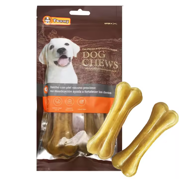 Pack 2-20PCs Hueso Prensado para Perros Piel Vacuno Fortalecedor de Dientes Stick Dental Dog Snack - 1