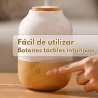 Difusor de Aceites Esenciales de Cerámica y Madera Real | Decoración | Vibración Ultrasónica, Apagado Automático, Múltiples Colores LED, Humidificador de Aire 130 Ml | - details 4