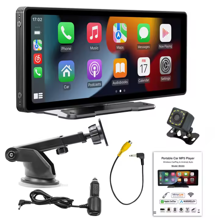 Radio de coche de 10.26" Cámara de salpicadero con Carplay y Android Auto Bluetooth FM Espejo de pantalla WIFI 2.4G-5G Con cámara de visión trasera - 1