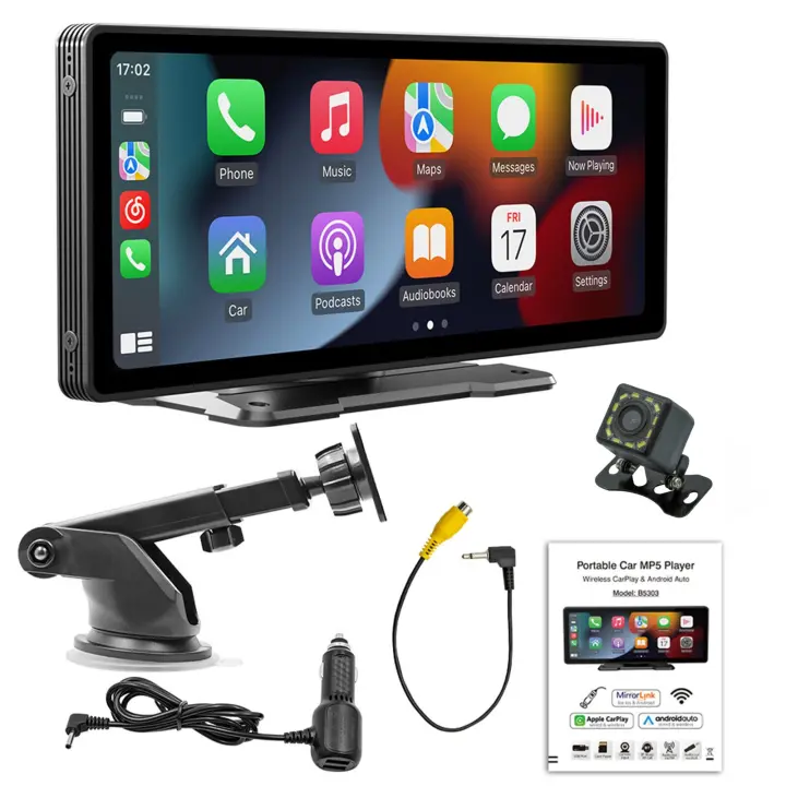 Radio de coche de 10.26" Cámara de salpicadero con Carplay y Android Auto Bluetooth FM Espejo de pantalla WIFI 2.4G-5G Con cámara de visión trasera - 1