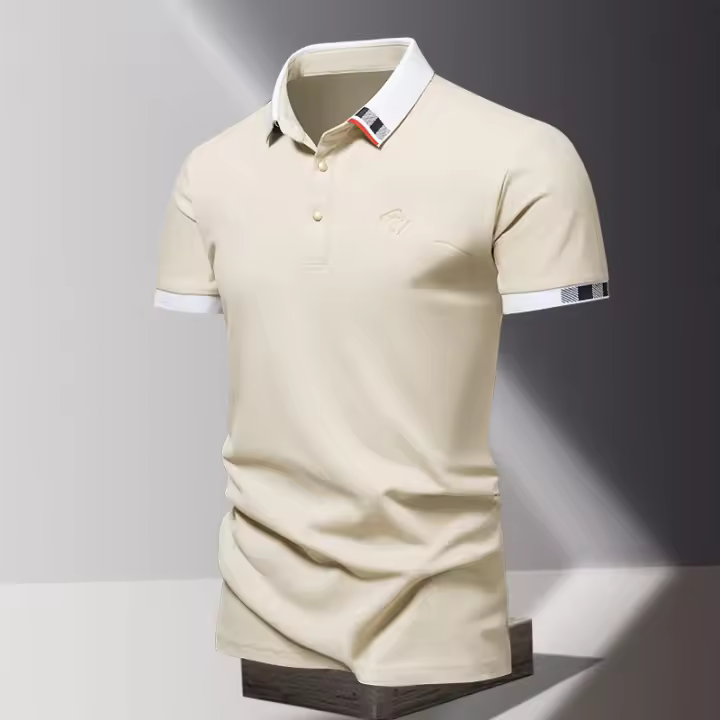 Camisa POLO Para Hombre De Verano Seda De Hielo Secado Rápido Manga Corta Color Sólido Ajuste Suelto Collar De Negocios Top Transpirable - 1