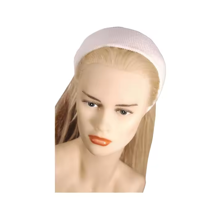 Fama Fabre Turbante de Rizo Elástico Blanco para Desmaquillar y Tratamientos Faciales - 1