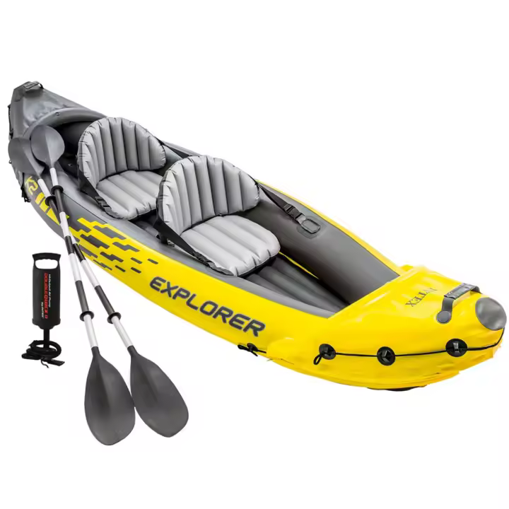 Kayak para 2 personas con remos con mango de aluminio + bomba de hinchado Explorer K2 312X91X51 cm (Color Baby 68307) - 1