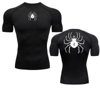 Camiseta De Compresión Con Estampado De Araña Para Hombres Camiseta Deportiva De Secado Rápido Para Gimnasio Y Fitness Manga Corta Estilo Casual - details 9