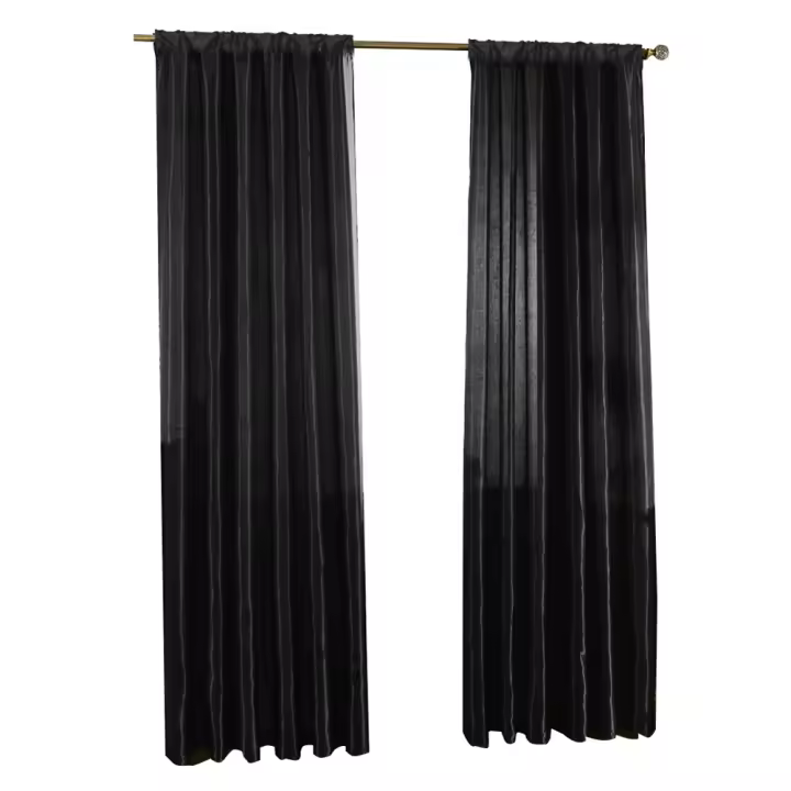 Cortinas De Satén Pura Monocolor Con Mitad Desvanecimiento 1pc Durable Y Rugged Para Puerta Ventana Modernas En Casa - 1