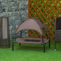PawHut Cama Elevada para Mascotas Portátil con Toldo Extraíble Tela Transpirable al Aire Libre para Interior y Exterior 61x46x62 cm - details 1