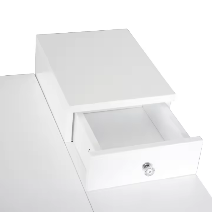 HOMCOM Tocador de diseño escandinavo Mesa de maquillaje con espejo plegable multiusos 60L x 50L x 86H cm Pino y MDF Blanco - 1