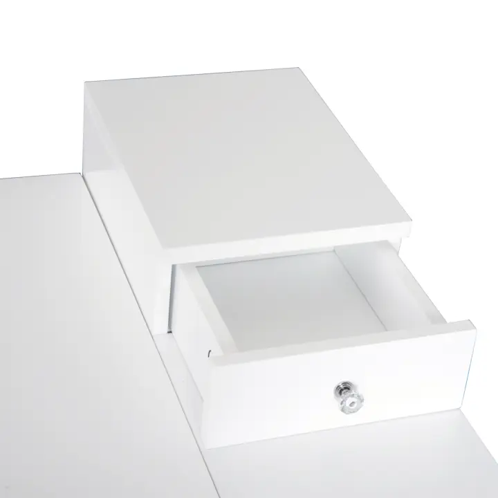HOMCOM Tocador de diseño escandinavo Mesa de maquillaje con espejo plegable multiusos 60L x 50L x 86H cm Pino y MDF Blanco - 1